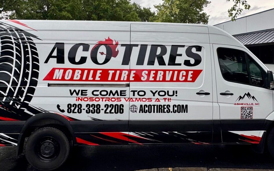 ACO Tires mobile service van ready to help drivers in Asheville
