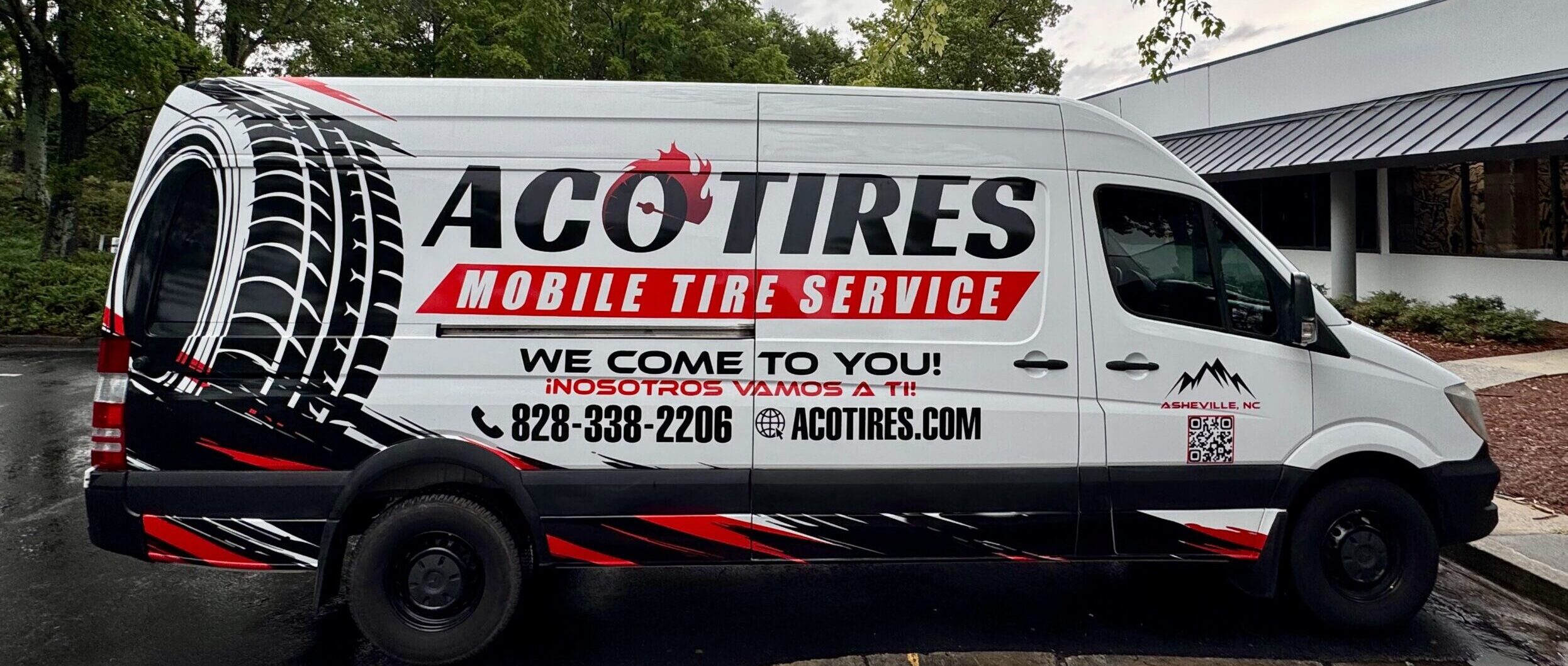 ACO Tires mobile service van ready to help drivers in Asheville